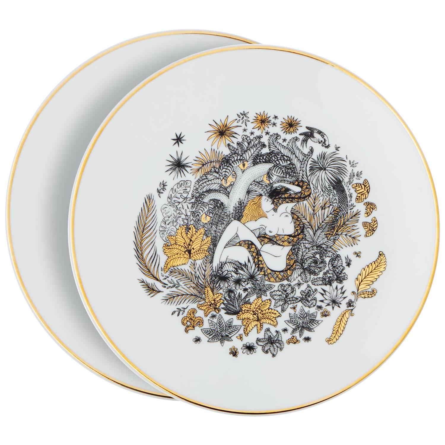 Safia Ouares, illustrator, is passionate with history and tells us the origins of Paradis Perse (Persian Paradise), as a magnificent, extraordinary garden of free vegetables, animals and women. The garden of Eden to taste.

Extra-fine porcelain.