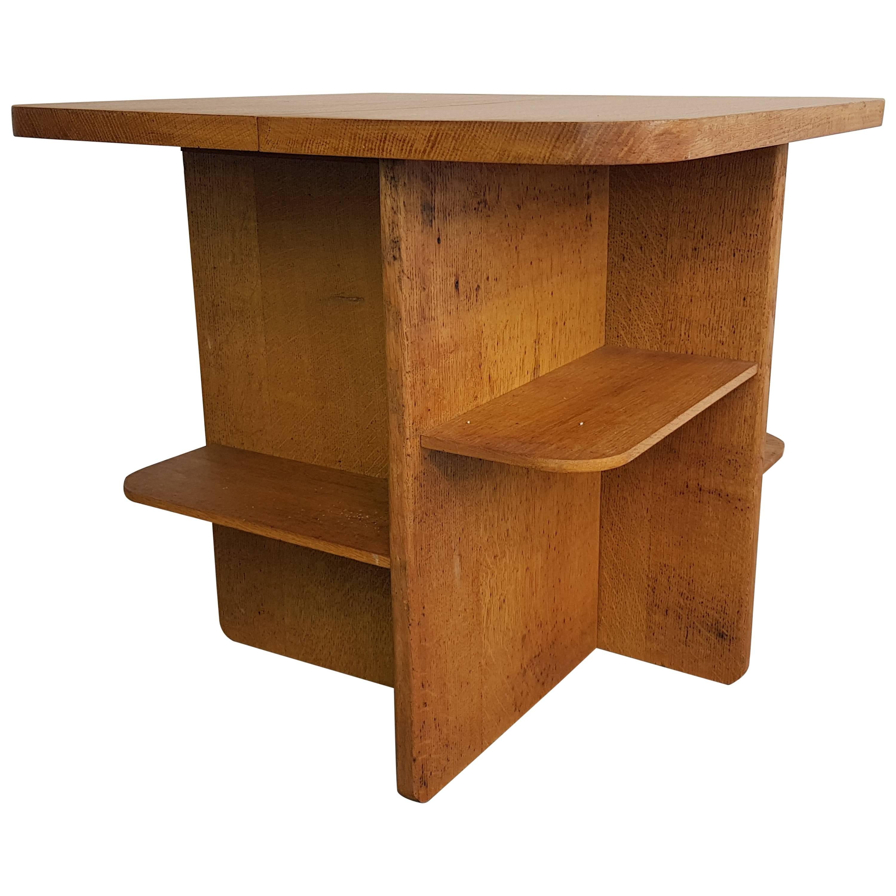 Midcentury Square Oak Coffee Table For Sale