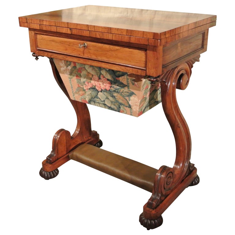 Regency Lamp Table Sewing Box at 1stDibs