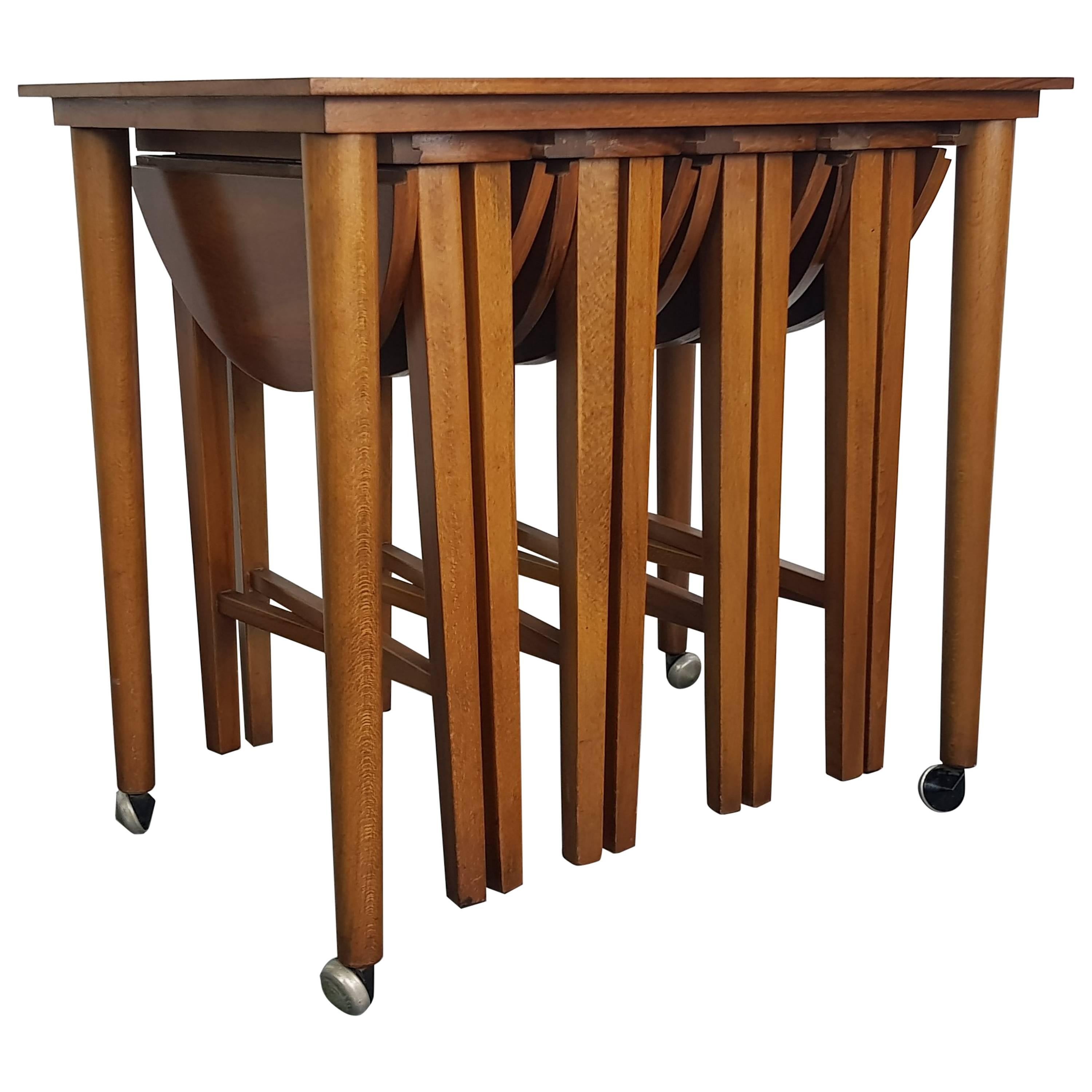 Mid-Century Modern Carlo Jensen Style Nesting Table Set For Sale