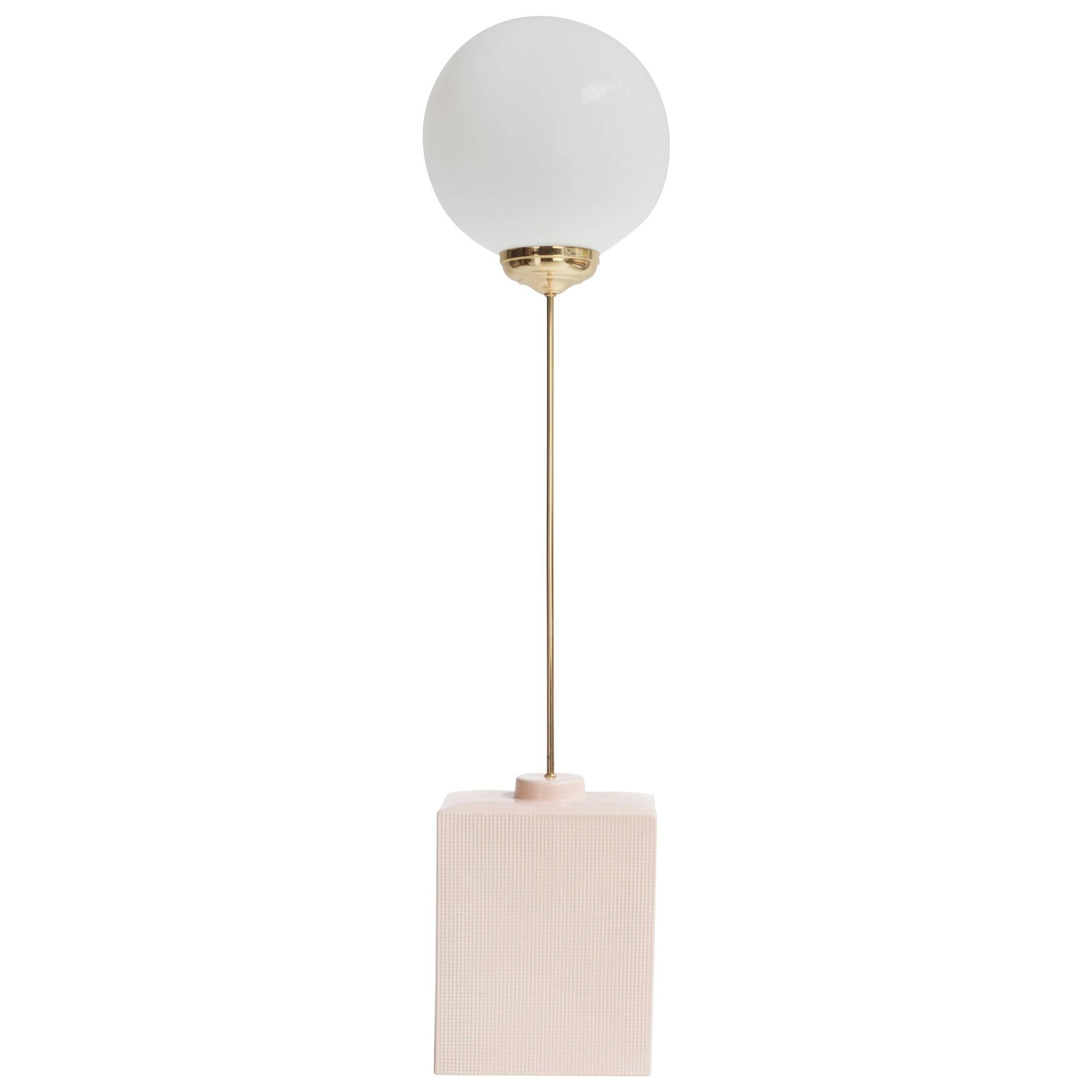 Squared Avalon LED Ceramic Floor Lamp For Sale