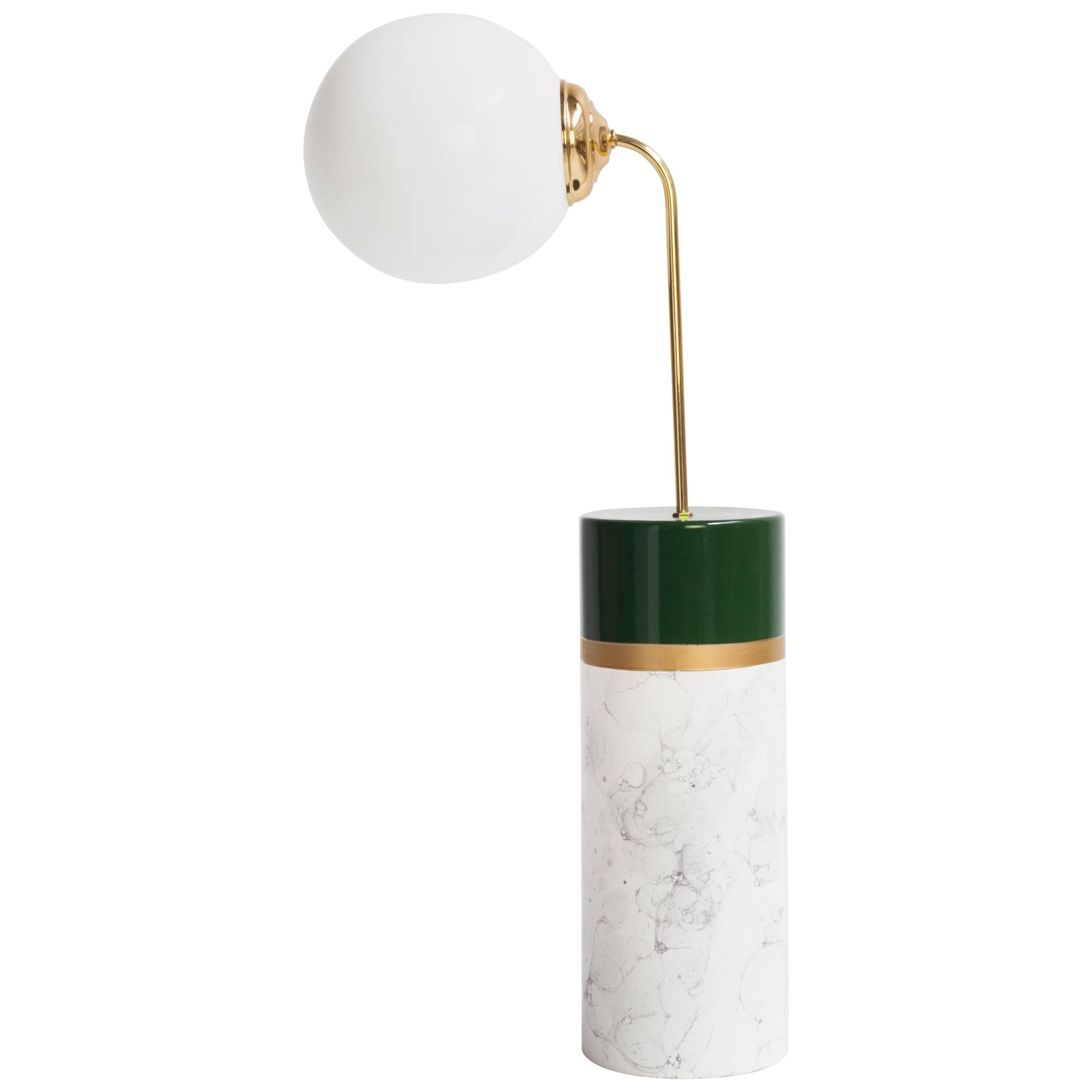 Round Avalon LED Ceramic Floor Lamp For Sale