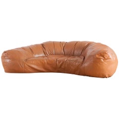 1970s Cognac Leather Sofa by Raphael Raffel