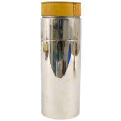 Carl Auböck Nickel-Plated Cocktail Shaker, Brass, Leather, Austria, 1950s