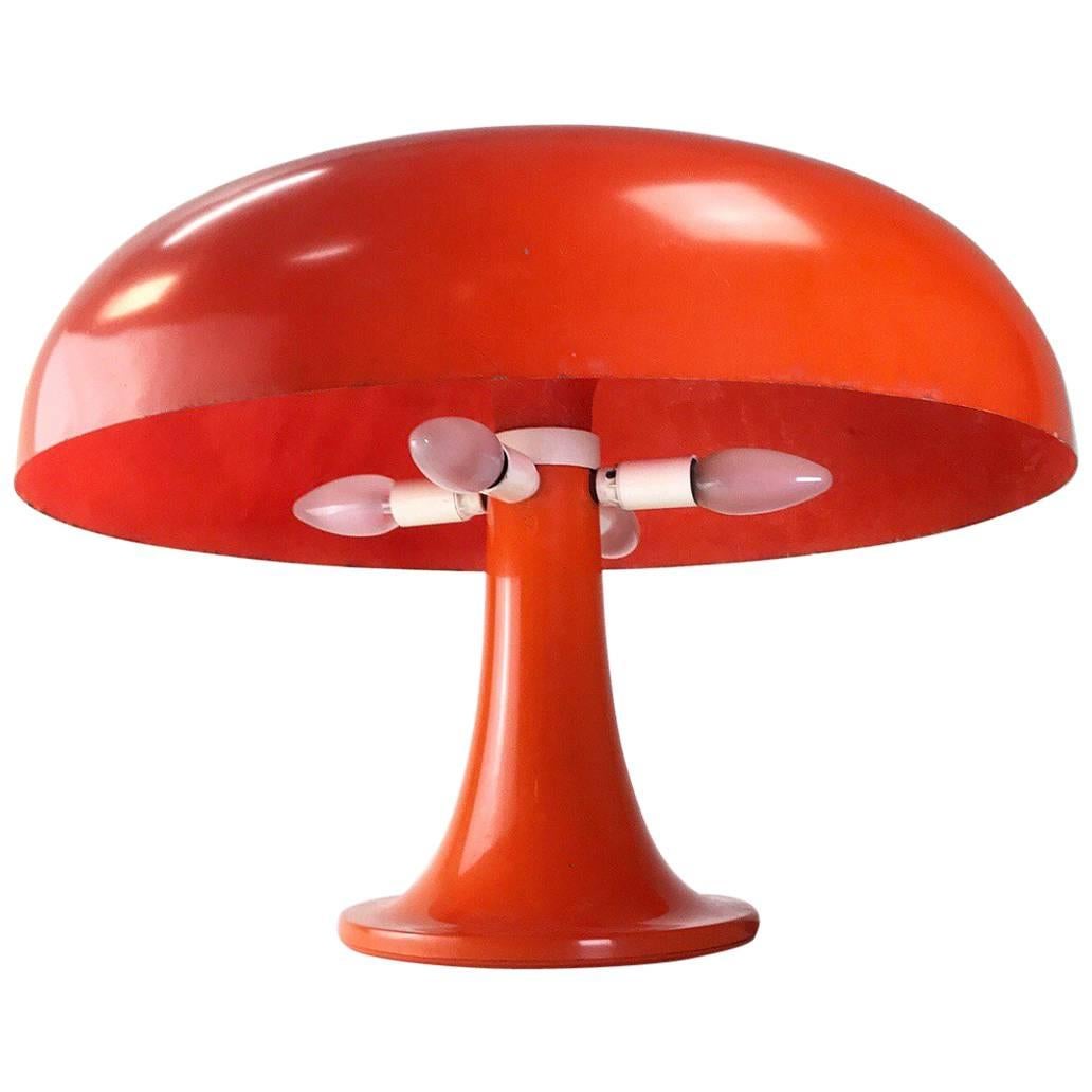 Original 1960s Giancarlo Mattioli Table Lamp in Orange Fiberglass by Artemide