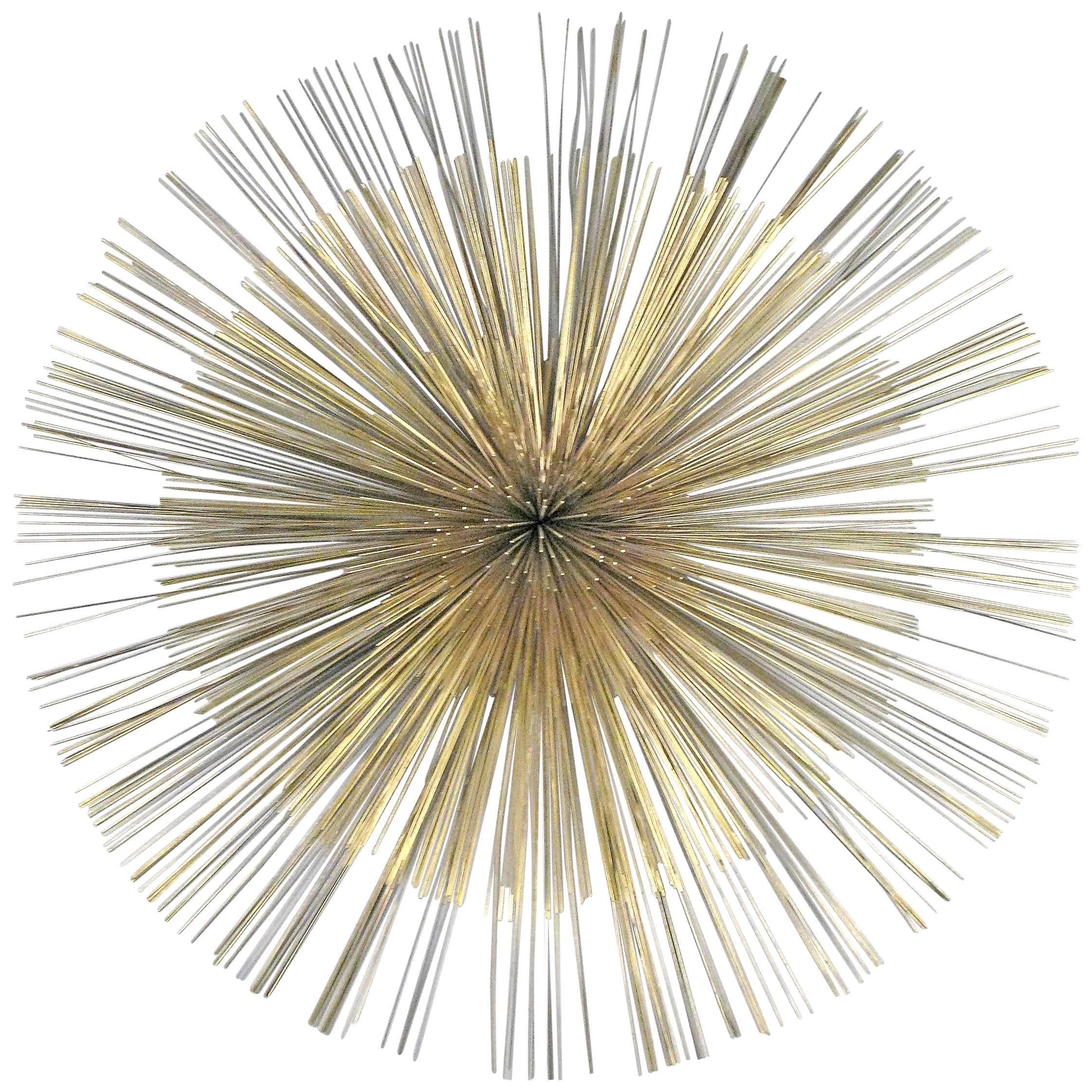 Large Brass Starburst Wall Hanging by Curtis Jere
