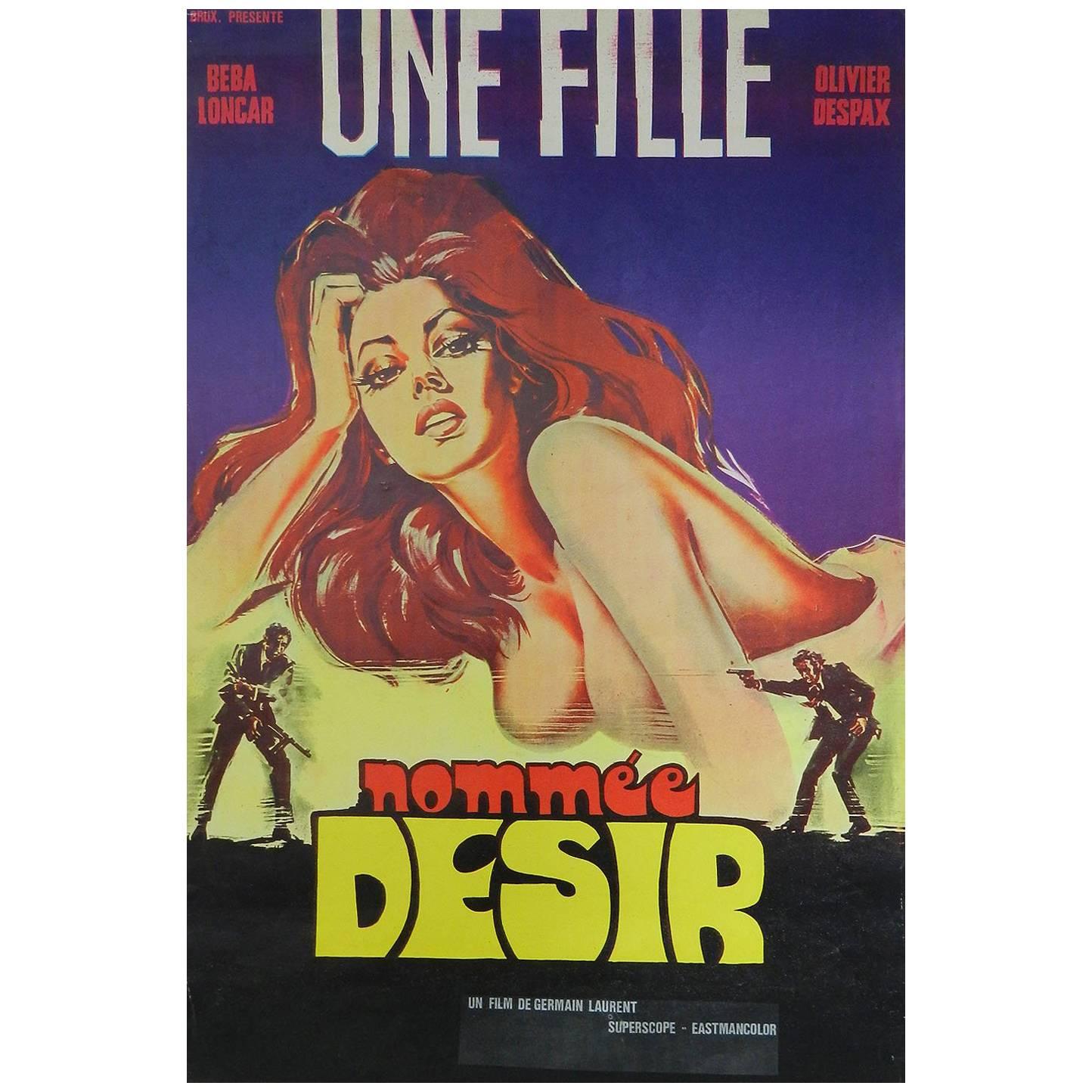 "Une Fille Nommee Desir" Movie Film Poster by C Belinsk 1973 Cover Girl For Sale
