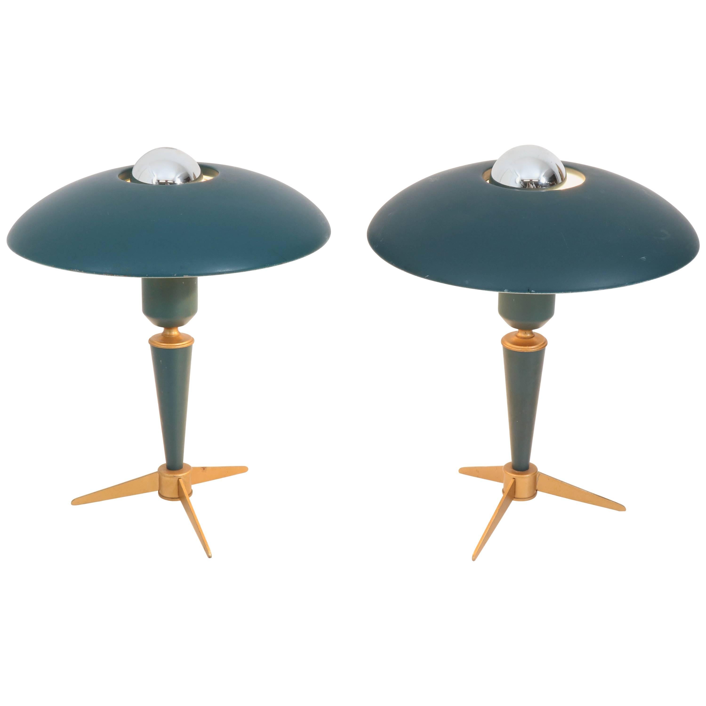 Pair of Tripod Desk Lamps by Louis Kalff for Philips, 1950s