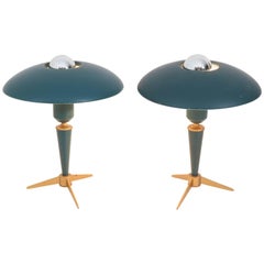 Retro Pair of Tripod Desk Lamps by Louis Kalff for Philips, 1950s