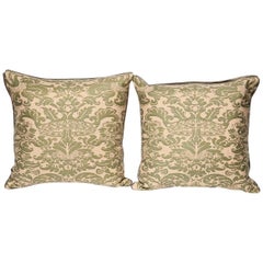 Pair of Fortuny Fabric Cushions in the Corone Pattern