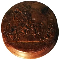 Tabacchiera in legno di noce del XVIII secolo