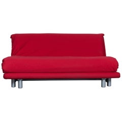 Original Ligne Roset Multy Cloth Sleeping Couch Red Two-Seat Function Modern