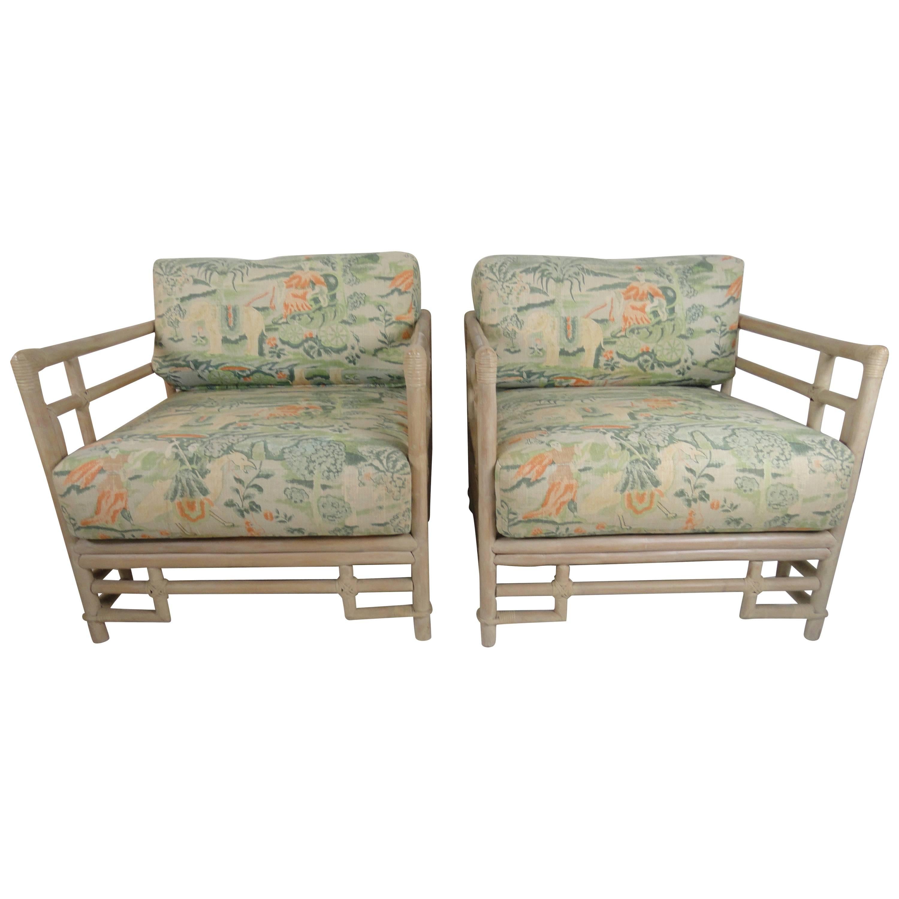Pair of Ficks Reed Armchairs For Sale