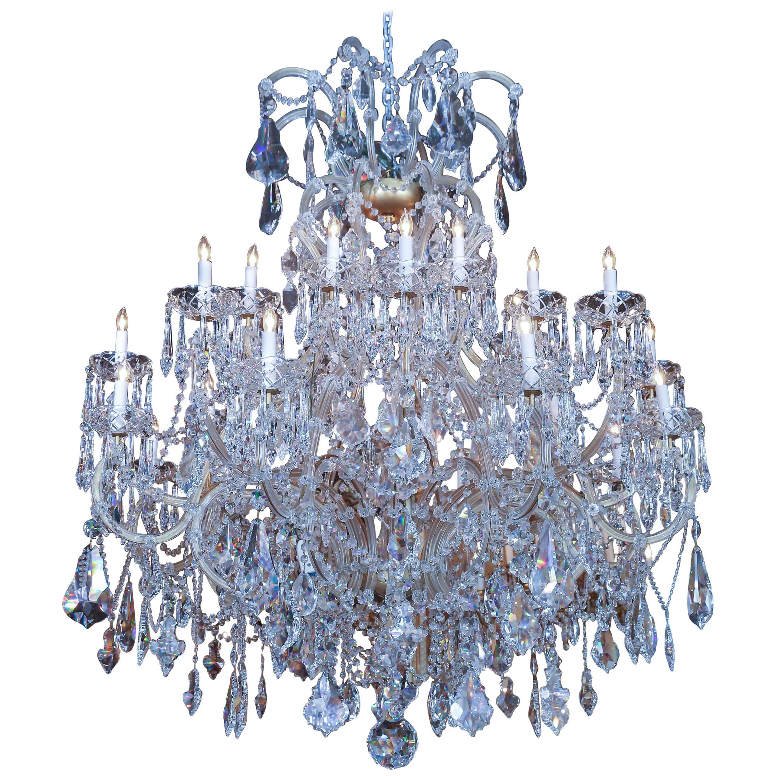 Large Swarovski Crystal Chandelier with 24 Lights