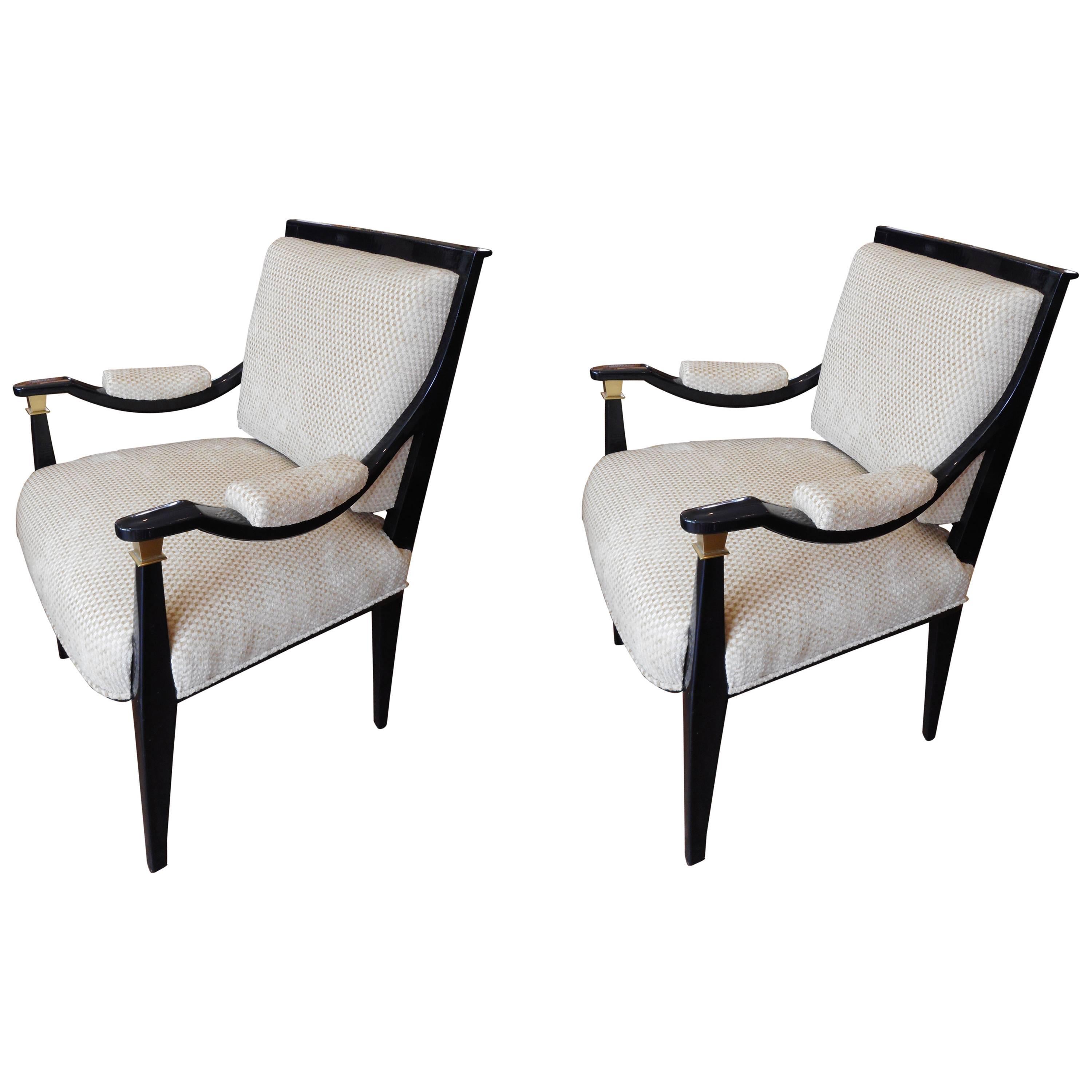 Pair of Rare Midcentury Italian Custom Chairs