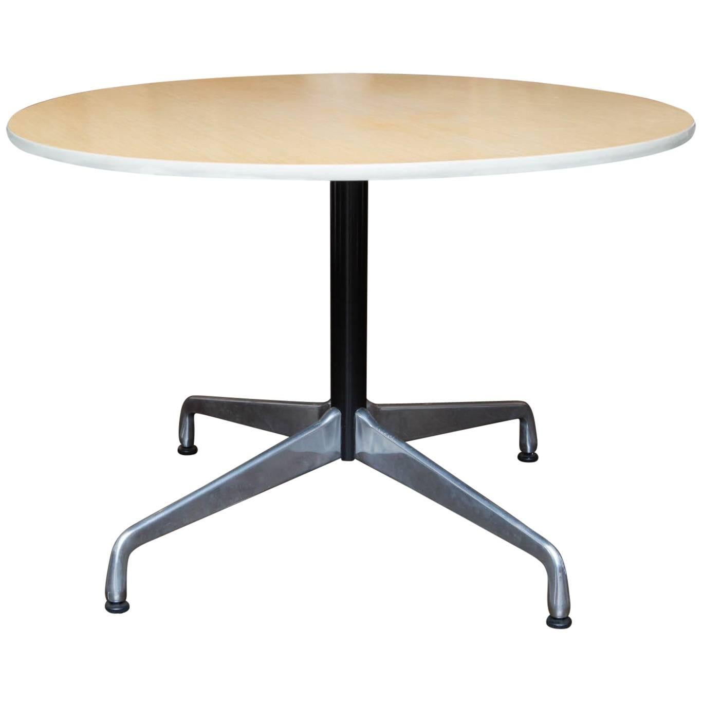 Herman Miller Round Aluminum Group Table For Sale