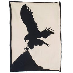 Contemporary Black and White Bradfield Eagle Tapestry