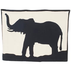 Tapiz Contemporáneo Blanco y Negro Bradfield Elefante