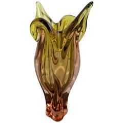 Italian Midcentury Murano Summerso Flower Vase
