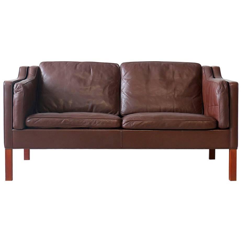 Børge Mogensen #2212 Fredericia Leather Sofa/Loveseat Danish Modern Vintage For Sale