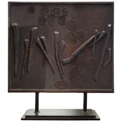 Vintage Midcentury Cast Iron Decorative Panel from La Monnaie De Paris, Natural Theme