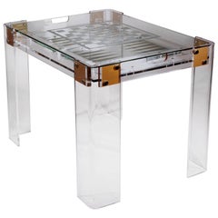 Backgammon und Schachtisch aus Lucite