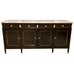 Ebonized Louis XVI Style Maison Jansen Fashioned Sideboard Credenza