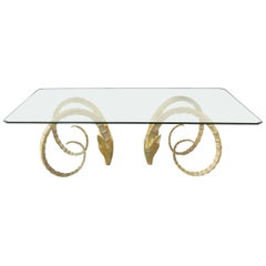 Solid Brass Ibex Dining Table in the Style of Alain Chervet