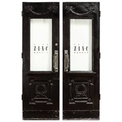 Antique Pair of Neoclassical Louis XVI Lacquered Pub or Bistro Doors