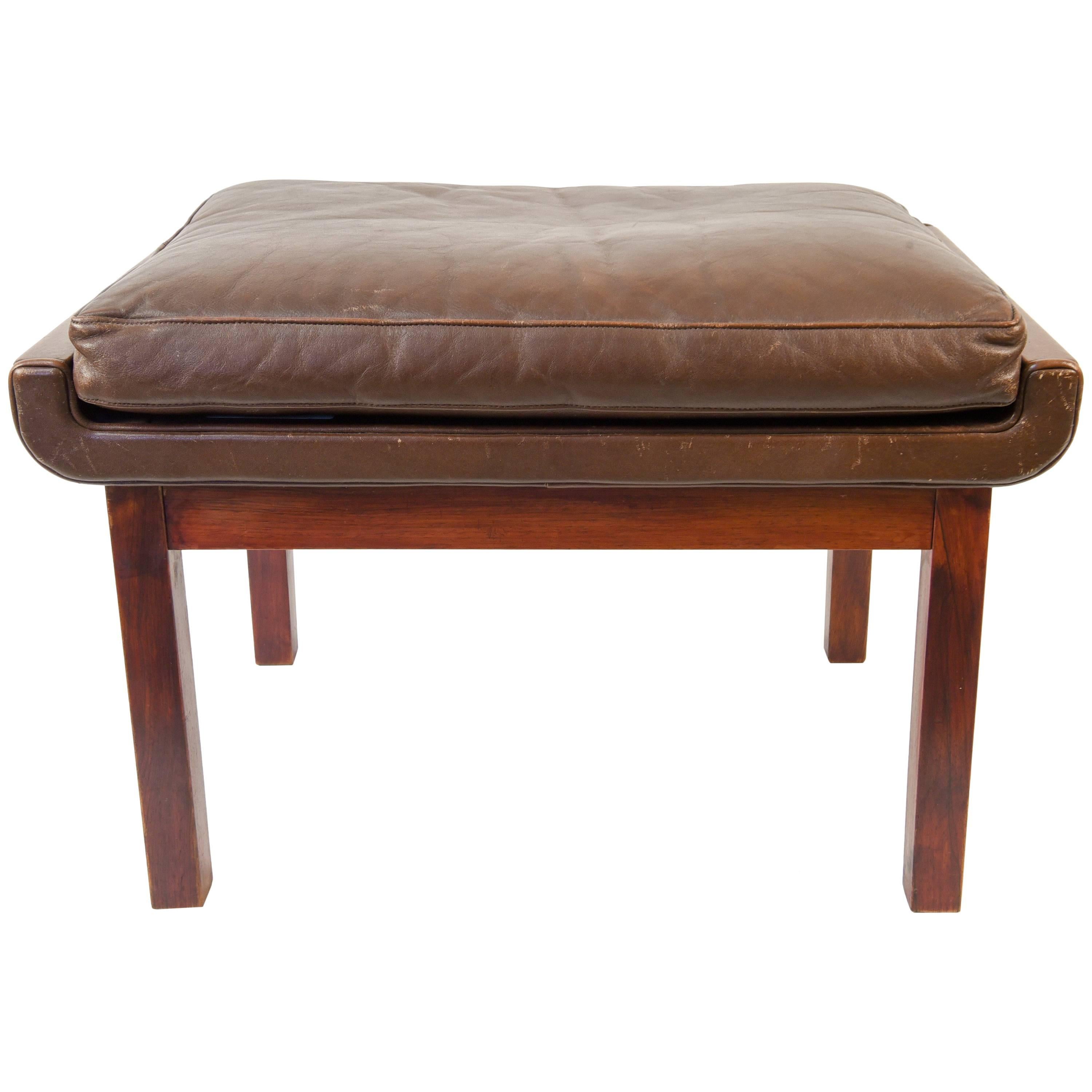 Finn Juhl for France and Son Rosewood and Leather Stool