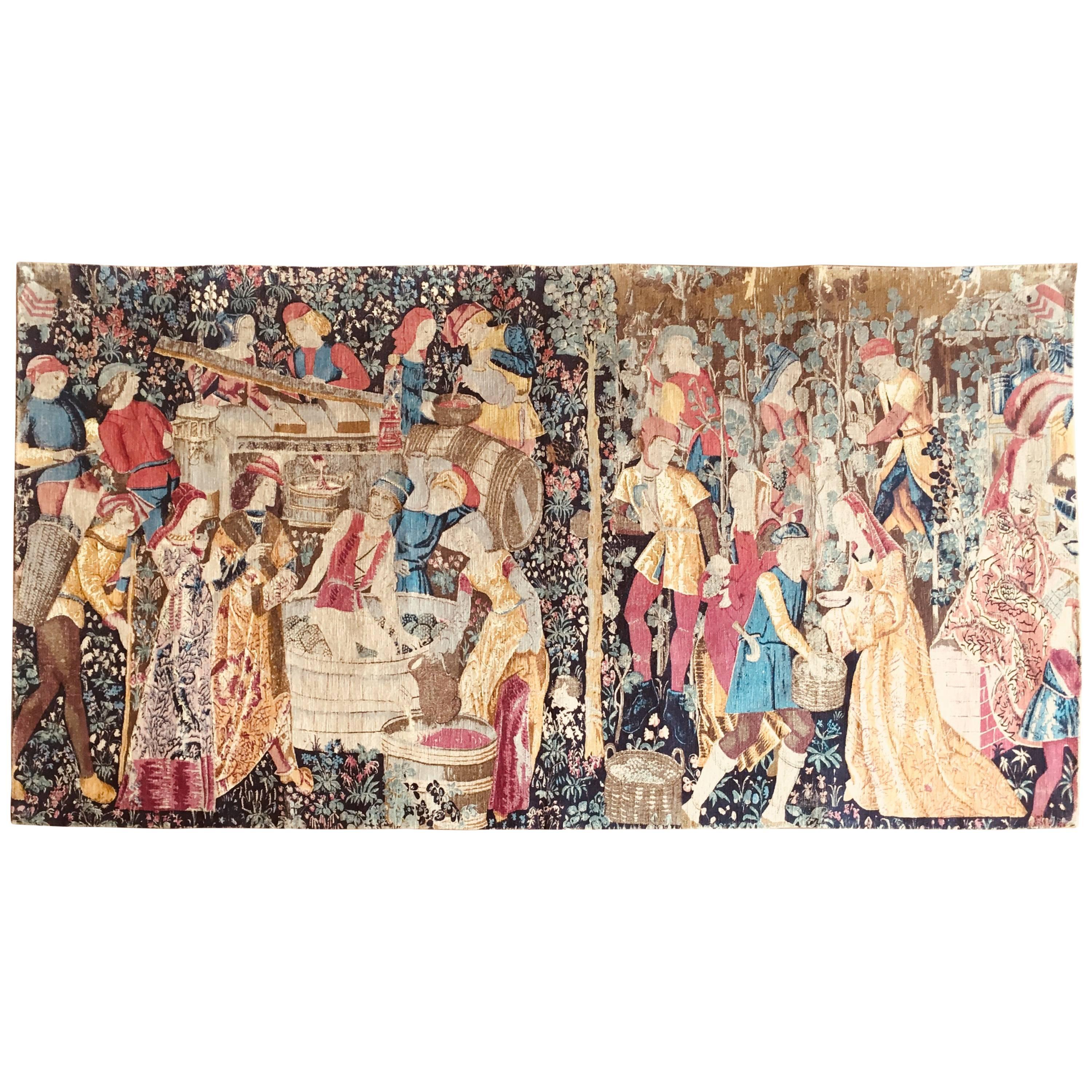 20th Century Large Artis Flora Handmade Tapestry