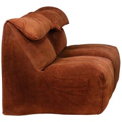 Mario Bellini "Le Bambole" Modular Seating Reverse Leather Sofa for Atelier Int.
