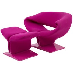 Pierre Paulin Artifort Ribbon Chair and Ottoman