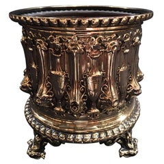 French Polished Round Jardinière or Planter, 19th Century