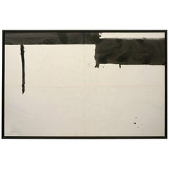 Large Abstract Black and White Watercolor Painting by Jean Marc Louis
