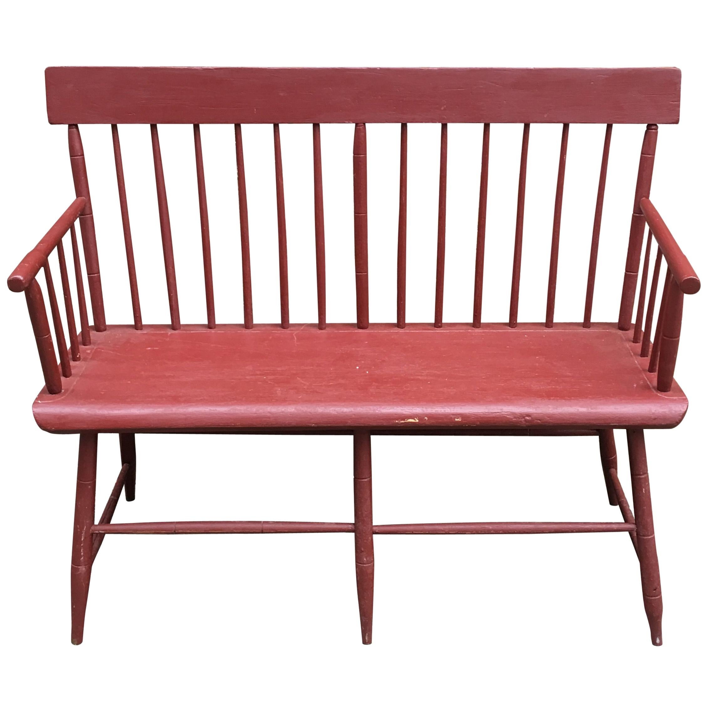 Small Painted Windsor Bench, circa 1830