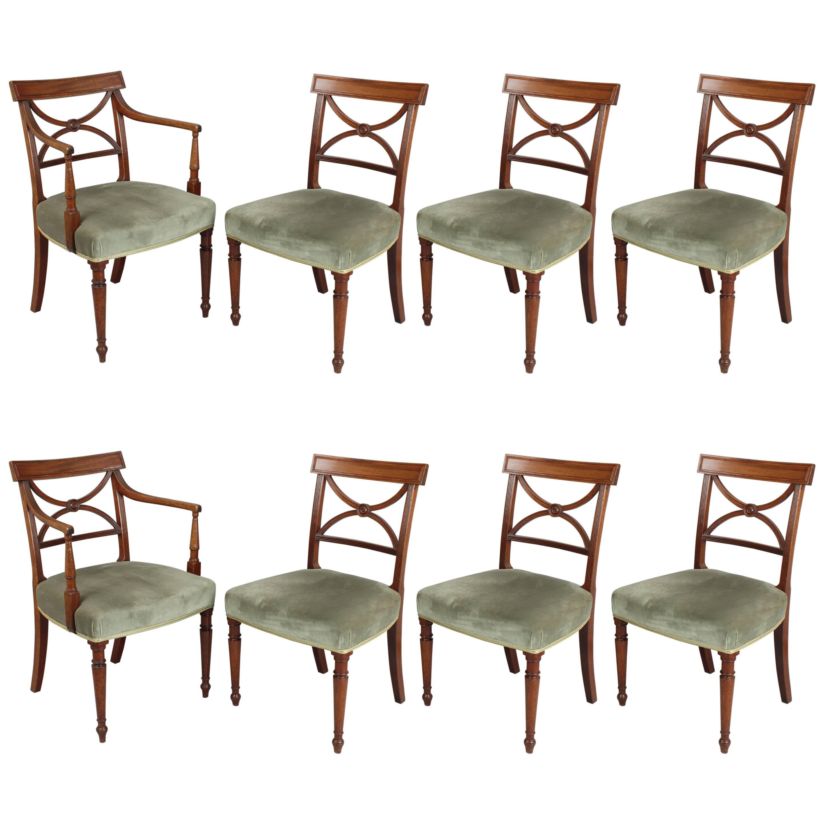 Set of Eight George III Period Mahogany Dining-Chairs