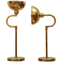 Pair of Articulated Brass Table Lamp