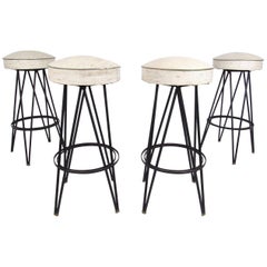 Vintage Swivel Bar Stools with Hairpin Legs after Frederick Weinberg