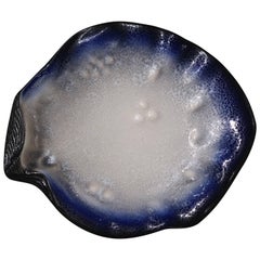 Midcentury Glazed Ceramic n°1042 Seashell Platter Pol Chambost Made in France