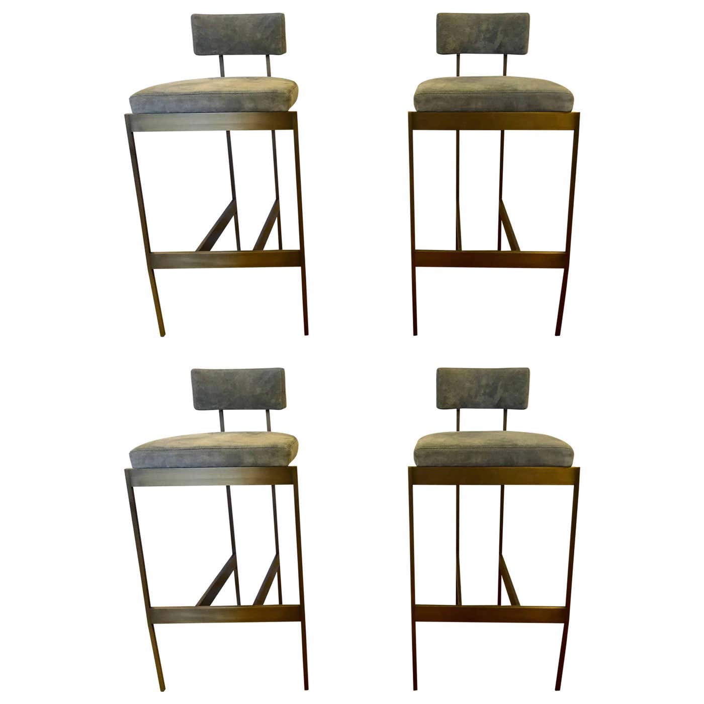 Set of Four Powell And Bonnell 'Alto' Suede Bar Stools at 1stDibs ...