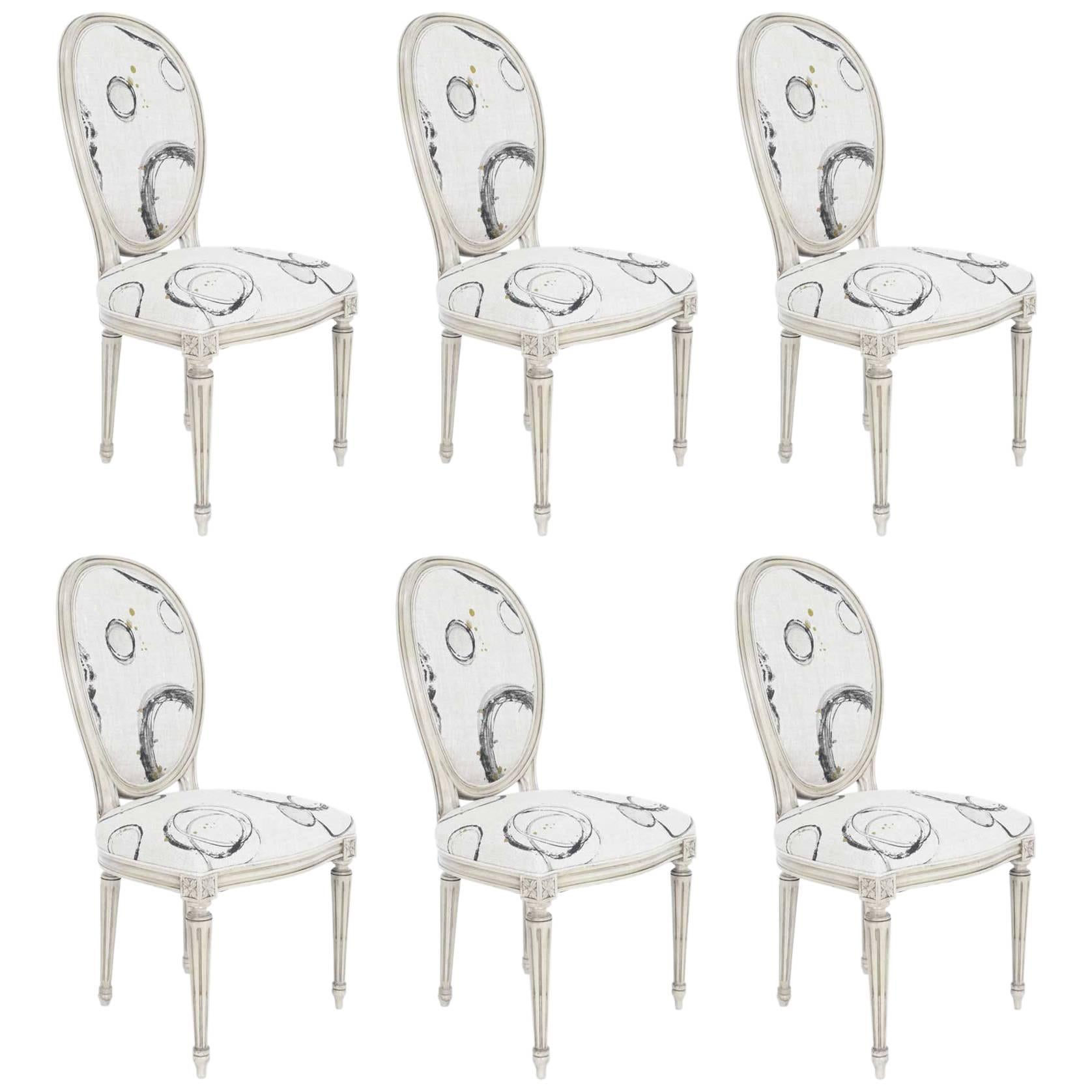Set of Six Louis XVI Dining Chairs by Widdicomb