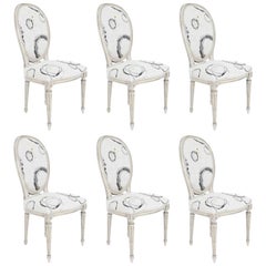Antique Set of Six Louis XVI Dining Chairs by Widdicomb