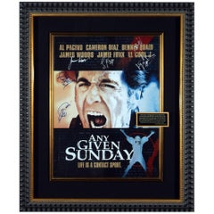 "Any Given Sunday" Cast Autographed Movie Poster Framed Memorabilia Display