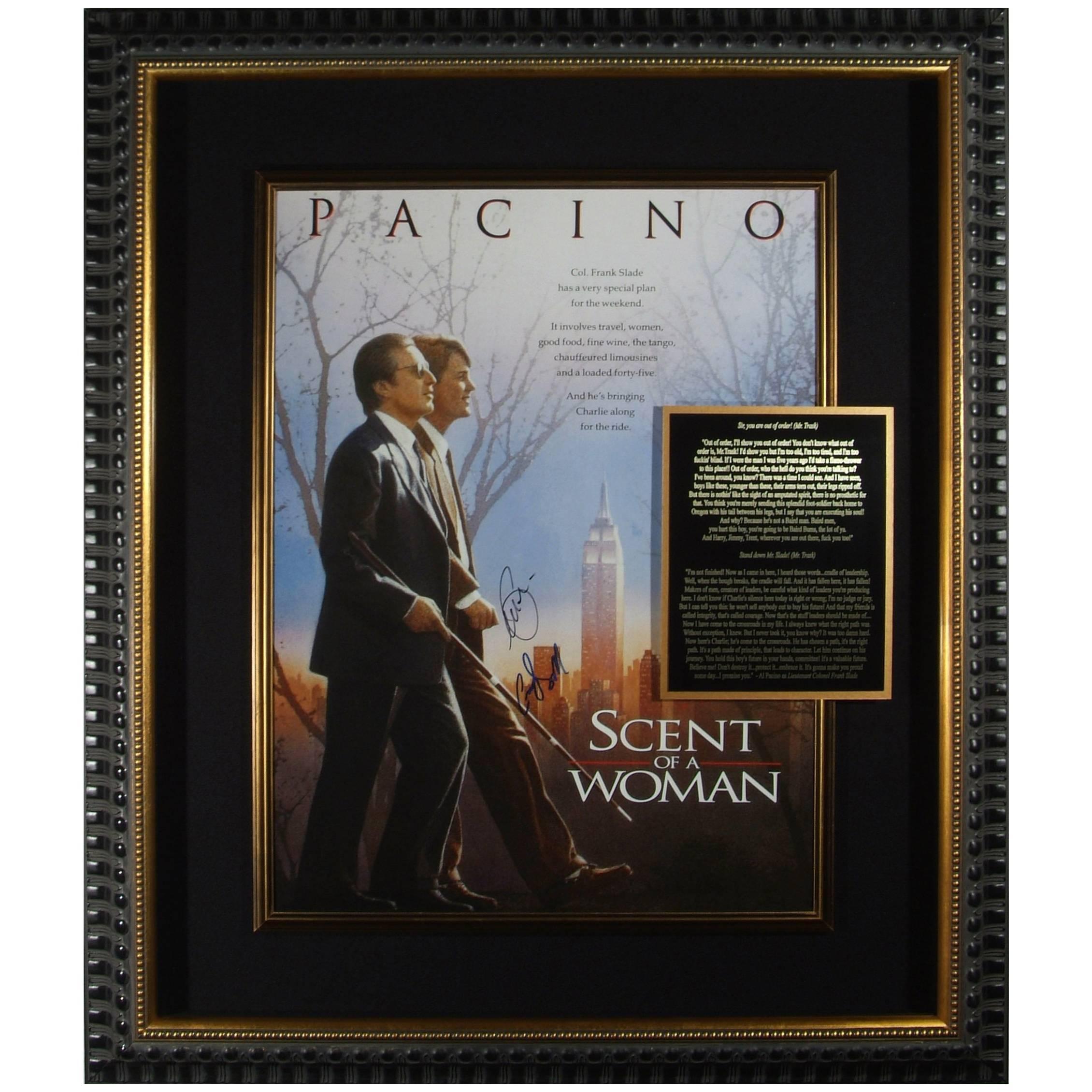 "Scent Of A Woman" Autographed Movie Poster Framed Memorabilia Display For Sale