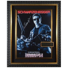 Terminator 2 Autographed Movie Poster Framed Memorabilia Display