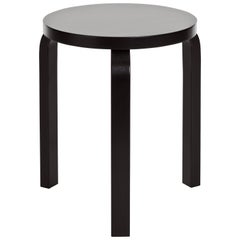 Authentic Stool 60 in Birch with Black Lacquer by Alvar Aalto & Artek
