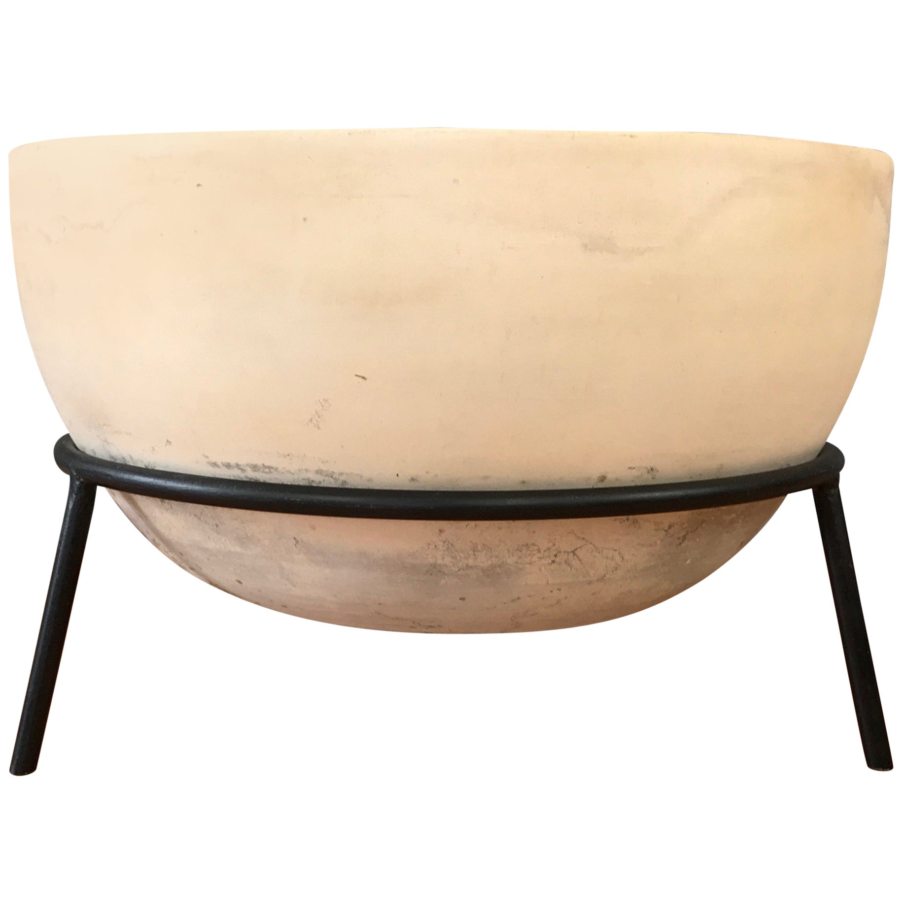 Vintage John Follis For Architectural Pottery Fx Planter With Ms Fx Stand - 