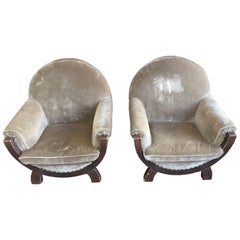 Armchairs Art Deco Silvered