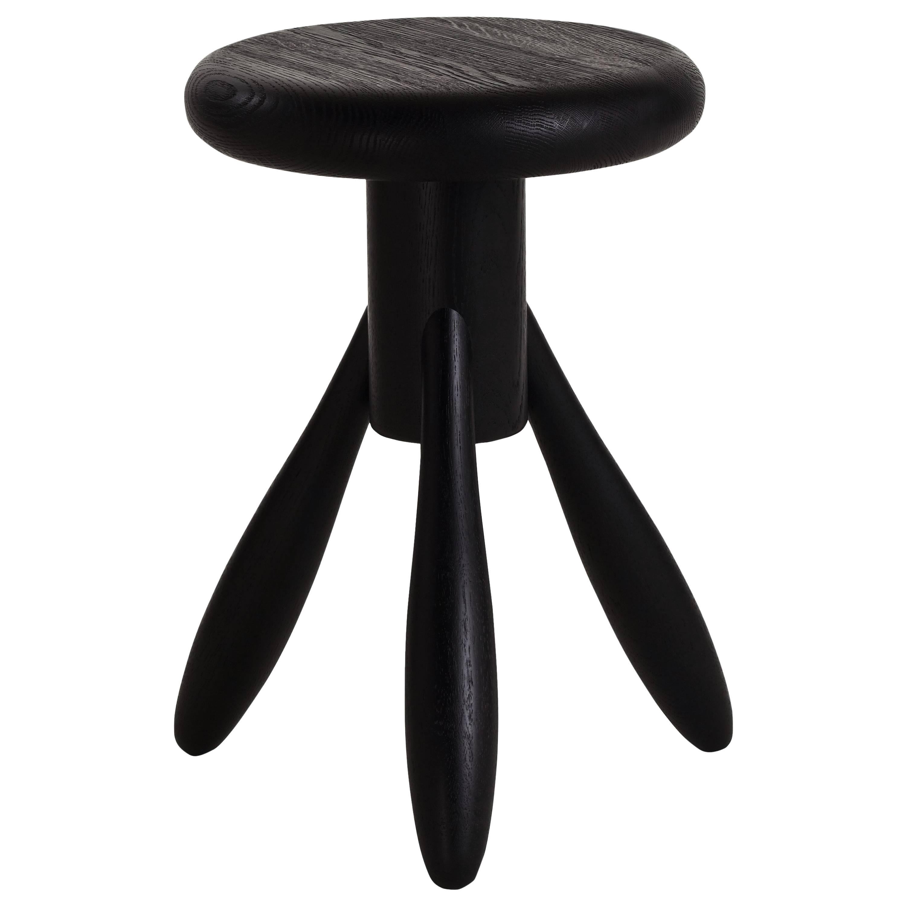 Authentic Baby Rocket Stool in Oak with Black Lacquer by Eero Aarnio & Artek For Sale